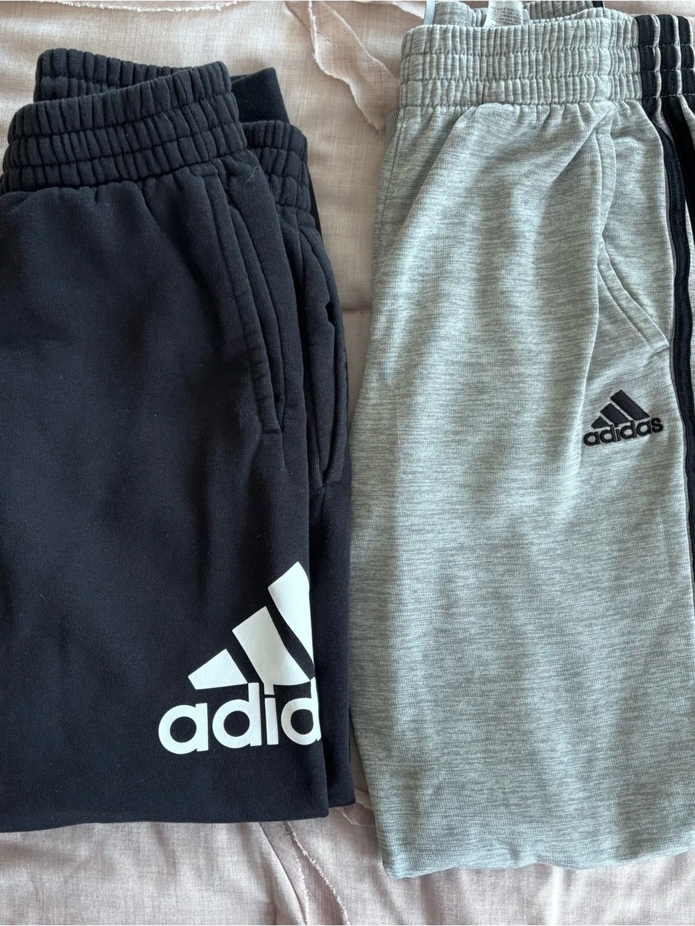 2 Boys Adidas Jogger Sweatpants with Logo size 10/12 and 14.